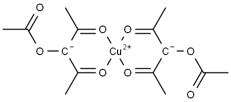 Copper, bis(3-hydroxy-2,4-pentanedionato)-, diacetate Struktur