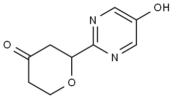 2-(5-hydroxypyrimidin-2-yl)tetrahydro-4H-pyran-4-one Struktur