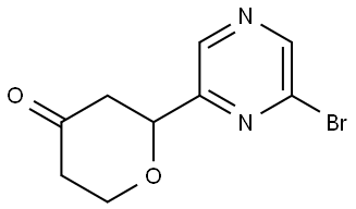 2-(6-bromopyrazin-2-yl)tetrahydro-4H-pyran-4-one Struktur