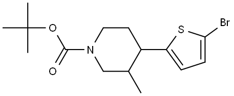 tert-butyl 4-(5-bromothiophen-2-yl)-3-methylpiperidine-1-carboxylate Struktur