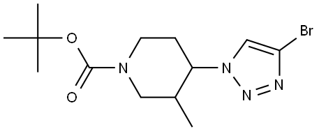 tert-butyl 4-(4-bromo-1H-1,2,3-triazol-1-yl)-3-methylpiperidine-1-carboxylate Struktur