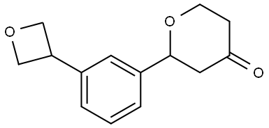 2-(3-(oxetan-3-yl)phenyl)tetrahydro-4H-pyran-4-one Struktur