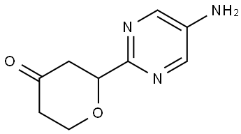 2-(5-aminopyrimidin-2-yl)tetrahydro-4H-pyran-4-one Struktur