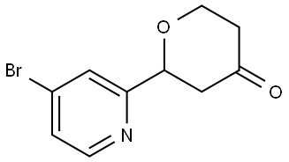 2-(4-bromopyridin-2-yl)tetrahydro-4H-pyran-4-one Struktur