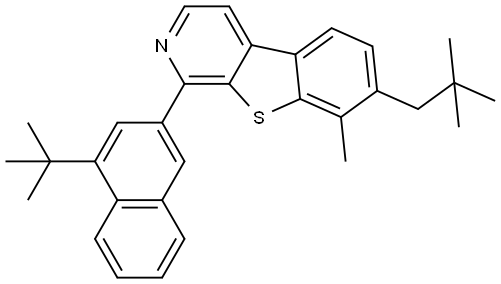 [1]Benzothieno[2,3-c]pyridine, 1-[4-(1,1-dimethylethyl)-2-naphthalenyl]-7-(2,2-dimethylpropyl)-8-methyl- Struktur