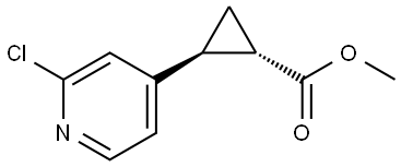 rel-Methyl (1R,2R)-2-(2-chloropyridin-4-yl)cyclopropane-1-carboxylate Struktur