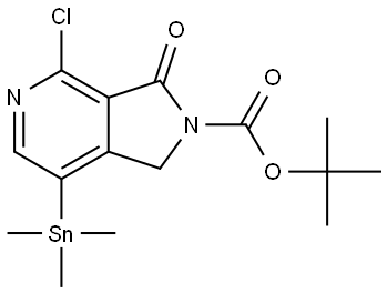 tert-butyl 4-chloro-3-oxo-7-(trimethylstannyl)-1,3-dihydro-2H-pyrrolo[3,4-c]pyridine-2-carboxylate Struktur