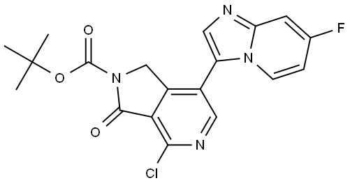 tert-butyl 4-chloro-7-(7-fluoroimidazo[1,2-a]pyridin-3-yl)-3-oxo-1,3-dihydro-2H-pyrrolo[3,4-c]pyridine-2-carboxylate Struktur