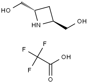 trans-(4-Hydroxymethyl-azetidin-2-yl)-methanol 2,2,2-trifluoroacetate Struktur