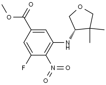 methyl 3-{[(3S)-4,4-dimethyloxolan-3-yl]amino}-5-fluoro-4-nitrobenzoate Struktur