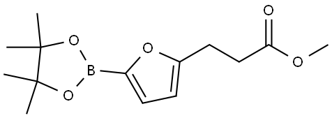 2-Furanpropanoic acid, 5-(4,4,5,5-tetramethyl-1,3,2-dioxaborolan-2-yl)-, methyl ester Struktur