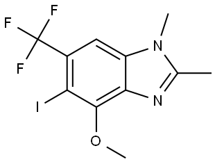 5-Iodo-4-methoxy-1,2-dimethyl-6-(trifluoromethyl)-1H-benzimidazole Struktur