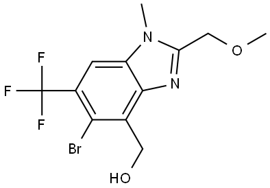 1H-Benzimidazole-4-methanol, 5-bromo-2-(methoxymethyl)-1-methyl-6-(trifluoromethyl)- Struktur