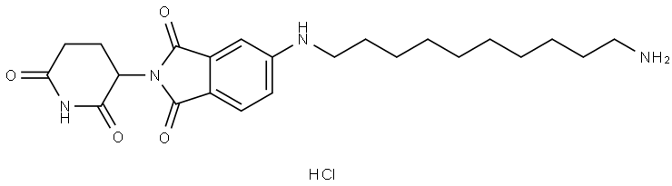 Pomalidomide-5-C10-NH2 hydrochloride Struktur