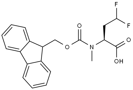 (S)-2-((((9H-Fluoren-9-yl)methoxy)carbonyl)(methyl)amino)-4,4-difluorobutanoic acid Struktur