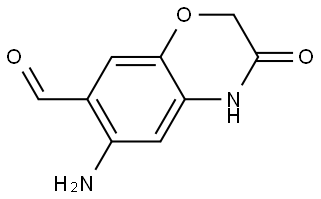 2H-1,4-Benzoxazine-7-carboxaldehyde, 6-amino-3,4-dihydro-3-oxo- Struktur