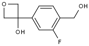 3-[3-Fluoro-4-(hydroxymethyl)phenyl]-3-oxetanol Struktur