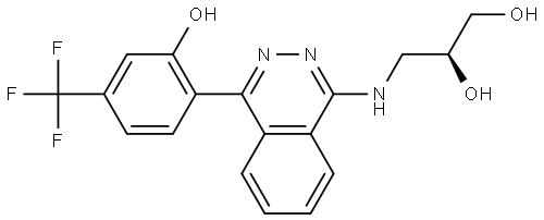 1,2-Propanediol, 3-[[4-[2-hydroxy-4-(trifluoromethyl)phenyl]-1-phthalazinyl]amino]-, (2S)- Struktur