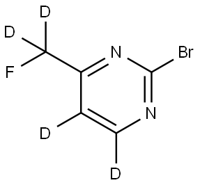 2-bromo-4-(fluoromethyl-d2)pyrimidine-5,6-d2 Struktur