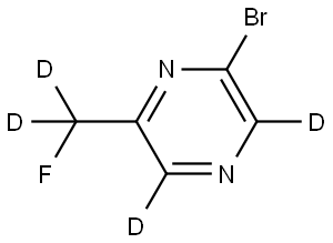 2-bromo-6-(fluoromethyl-d2)pyrazine-3,5-d2 Struktur