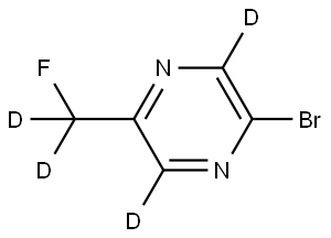 2-bromo-5-(fluoromethyl-d2)pyrazine-3,6-d2 Struktur