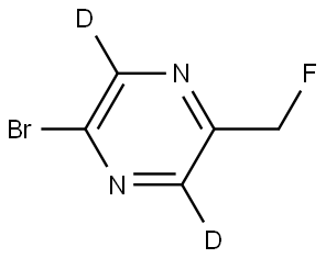 2-bromo-5-(fluoromethyl)pyrazine-3,6-d2 Struktur