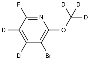 3-bromo-6-fluoro-2-(methoxy-d3)pyridine-4,5-d2 Struktur