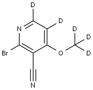 2-bromo-4-(methoxy-d3)nicotinonitrile-5,6-d2 Struktur