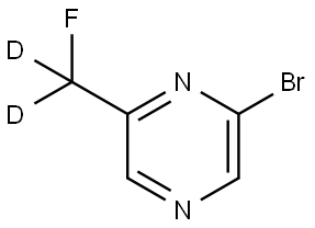 2-bromo-6-(fluoromethyl-d2)pyrazine Struktur