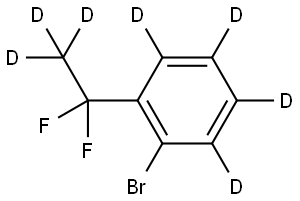 1-bromo-2-(1,1-difluoroethyl-2,2,2-d3)benzene-3,4,5,6-d4 Struktur