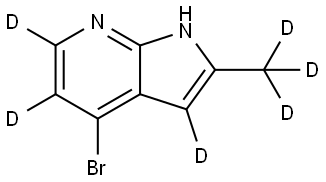 4-bromo-2-(methyl-d3)-1H-pyrrolo[2,3-b]pyridine-3,5,6-d3 Struktur