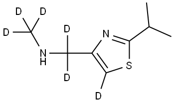 1-(2-isopropylthiazol-4-yl-5-d)-N-(methyl-d3)methan-d2-amine Struktur