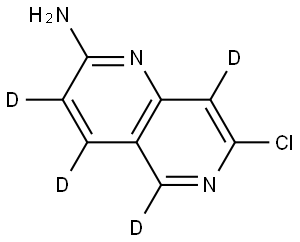 7-chloro-1,6-naphthyridin-3,4,5,8-d4-2-amine Struktur