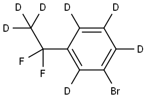 1-bromo-3-(1,1-difluoroethyl-2,2,2-d3)benzene-2,4,5,6-d4 Struktur