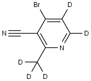 4-bromo-2-(methyl-d3)nicotinonitrile-5,6-d2 Struktur