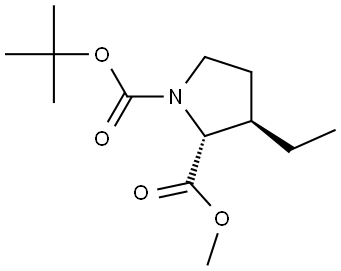 O1-tert-butyl O2-methyl (2R,3R)-3-ethylpyrrolidine-1,2-dicarboxylate Struktur