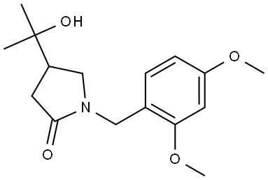 1-[(2,4-dimethoxyphenyl)methyl]-4-(1-hydroxy-1-methyl-ethyl)pyrrolidin-2-one Struktur