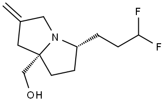 1H-Pyrrolizine-7a(5H)-methanol, 5-(3,3-difluoropropyl)tetrahydro-2-methylene-, (5S,7aS)- Struktur