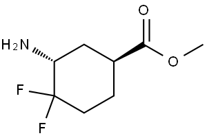 Cyclohexanecarboxylic acid, 3-amino-4,4-difluoro-, methyl ester, (1S,3R)- Struktur