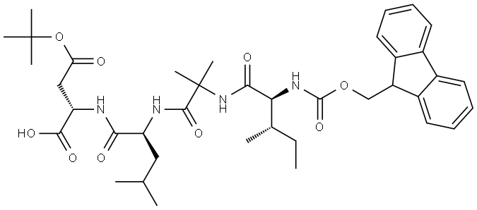 Fmoc-Ile-Aib-Leu-Asp(OtBu)-OH Struktur