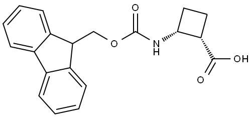 (1S,2R)-2-(9H-fluoren-9-ylmethoxycarbonylamino)cyclobutanecarboxylic acid Struktur