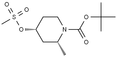 tert-butyl (2R,4R)-2-methyl-4-methylsulfonyloxy-piperidine-1-carboxylate Struktur