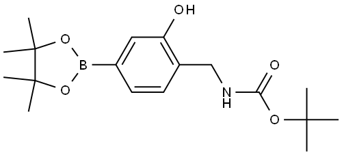 Carbamic acid, N-[[2-hydroxy-4-(4,4,5,5-tetramethyl-1,3,2-dioxaborolan-2-yl)phenyl]methyl]-, 1,1-dimethylethyl ester Struktur