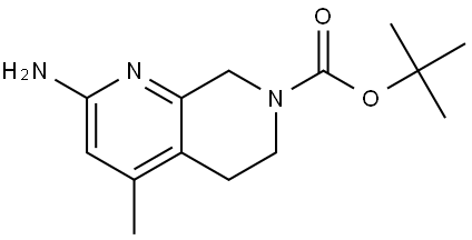 tert-Butyl 2-amino-4-methyl-5,8-dihydro-1,7-naphthyridine-7(6H)-carboxylate Struktur