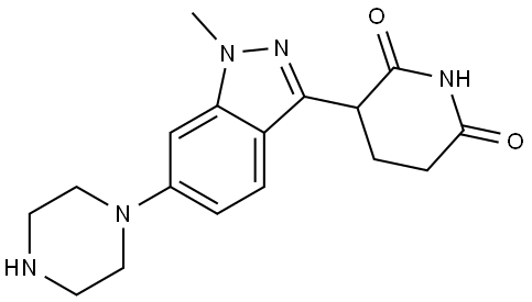 3-(1-methyl-6-(piperazin-1-yl)-1H-indazol-3-yl)piperidine-2,6-dione Struktur