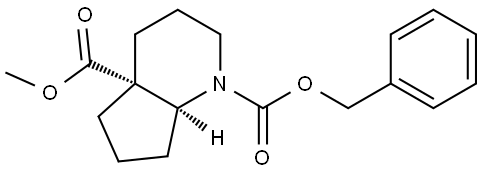 O1-benzyl O4a-methyl (4aR,7aS)-3,4,5,6,7,7a-hexahydro-2H-cyclopenta[b]pyridine-1,4a-dicarboxylate Struktur