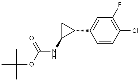 tert-butyl N-[trans-2-(4-chloro-3-fluoro-phenyl)cyclopropyl]carbamate Struktur