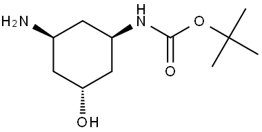 tert-butyl N-[(1R,3S,5R)-3-amino-5-hydroxy-cyclohexyl]carbamate Struktur