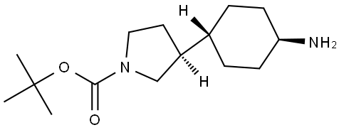 tert-butyl (3S)-3-(trans-4-aminocyclohexyl)pyrrolidine-1-carboxylate Struktur