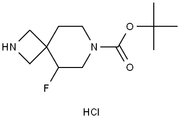 tert-butyl 5-fluoro-2,7-diazaspiro[3.5]nonane-7-carboxylate hydrochloride Struktur